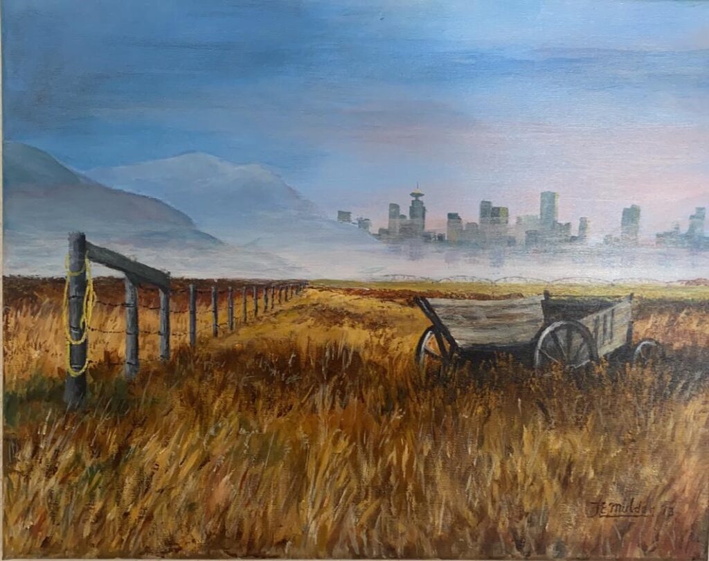 366 Alberta, vroeger en nu, acryl, 2013 (40x50)