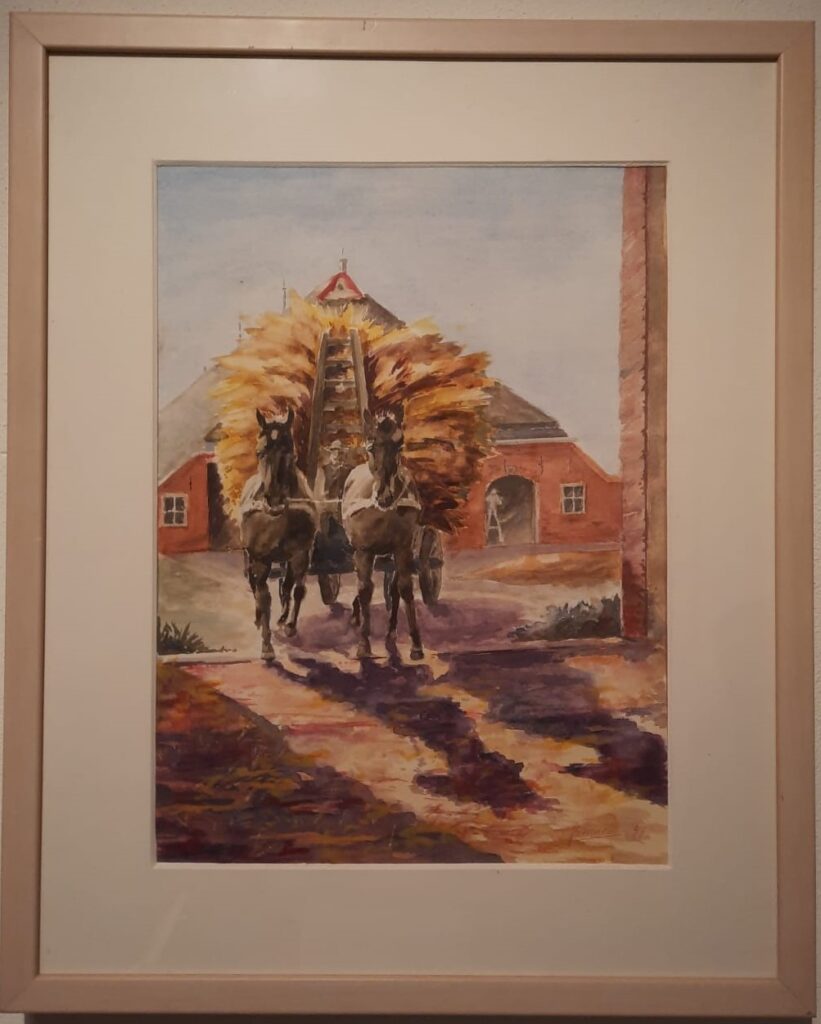 50 Tarwevoer nieuwe schuur 43, aquarel 1997 (28x36)